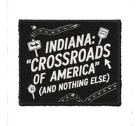 U-Sky Funny State Roast Patches, US States Sarcastic Embroidered Iron-Ons for Hat, Jacket, Backpack, American Geography Humor Gifts (Indiana Crossroads of America and Nothing Else)