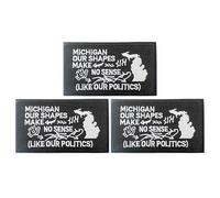 U-Sky Funny State Roast Patches, US States Sarcastic Embroidered Iron-Ons for Hat, Jacket, Backpack, American Geography Humor Gifts (Michigan Our Shapes Make no Sense Like Our Politics)