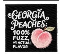 U-Sky Funny State Roast Patches, US States Sarcastic Embroidered Iron-Ons for Hat, Jacket, Backpack, American Geography Humor Gifts (Georgia Peaches 100% Fuzz 0% Actual Flavor)