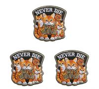 U-Sky Sew or Iron on Embridered Patches | Various Adorable Orange Cat Design Applique Patches Design | Suit for Jackets Bags Hats Denim DIY Crafts | 3PCs Pack (Orange Cat Soldier)