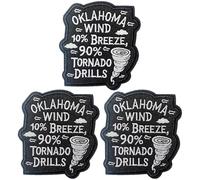 U-Sky Sew or Iron on Sarcasm Embroidered Applique Patches | Oklahoma Weather Awareness Patch | Wind Satire Design | Tornado Symbol | Embroidered Iron On for Jackets Hats Bags