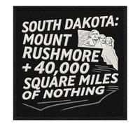 U-Sky Sew or Iron on Sarcasm Embroidered Applique Patches | South Dakota Wilderness Pride Embroidered Patch | Mount Rushmore & Wide-Open Spaces Design | State Silhouette Art | Jacket Bag Hat Accessory