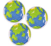 U-Sky Small Iron on Globe Patches for Kids Clothing, 3pcs Green Earth Embroidered Sew-on/Iron-on Appliques Patch for Clothes Decor/Jeans/Jackets/Caps/Backpacks, Size: 1.9x1.9 inch