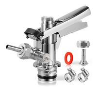 U System Sankey Beer Keg Coupler, Stainless Steel U-Type Beer Tap Keg Tap Dispenser for Kegerator Homebrew Beer Brewing with Pressure Relief Valve and Hose Clamps Fit I.D 5/16'' Beer Gas Lines