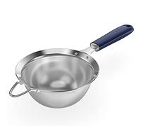 U-Taste 18/8 Stainless Steel Kitchen Mesh Sieve, 14cm, Midnight Blue | Sturdy Metal Fine Strainer with Riveted Silicone Handle and 30 Hole Flour Sifter for Straining Tea, Coffee, Juice