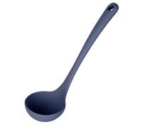 U-Taste 27cm Small Silicone Soup Ladle: 315℃ Heat Resistant Non-Stick 2.4oz Kitchen Deep Serving Spoon, Soft Cooking Utensil with Non-Slip Solid Handle for Mixing Sauce Stew Gravy (Midnght Blue)