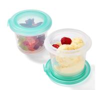 U-Taste 2Pcs Silicone Food Containers, Stackable Kitchen Storage Box with Airtight Lid and Date Marking Circle, Freezer and Microwave Safe for Snack, Yogurt, Pudding, Cheese, Muffin (125ml, 2Pcs)