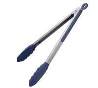 U-Taste 30cm Silicone Tongs: 315℃ Heat Resistant Kitchen Tong with Firm Sealed Non Stick Rubber Tips, Silicon Coated 18/8 Stainless Steel Handle and Smooth Locking for Cooking BBQ (Midnight Blue)