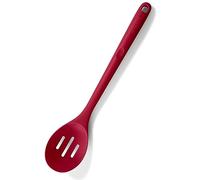 U-Taste 33.9 cm Extra Long Silicone Slotted Spoon, 315℃ Heat Resistant Food Grade Kitchen Cooking Spoon, Nonstick Seamless Rubber Serving Spoon for Mixing Stirring Basting Scooping Draining (Red)