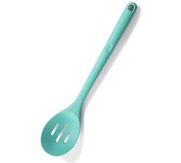 U-Taste 33.9 cm Extra Long Silicone Slotted Spoon, 315℃ Heat Resistant Food Grade Kitchen Cooking Spoon, Nonstick Seamless Rubber Serving Spoon for Mixing Stirring Basting Draining (Aqua Sky)