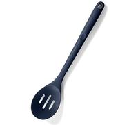 U-Taste 33.9 cm Extra Long Silicone Slotted Spoon, 315℃ Heat Resistant Food Grade Kitchen Cooking Spoon, Nonstick Seamless Rubber Serving Spoon for Mixing Stirring Basting Draining (Midnight Blue)