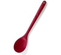 U-Taste 33.9 cm Extra Long Silicone Solid Spoon, 315℃ Heat Resistant Food Grade Kitchen Cooking Spoon, Nonstick Seamless Rubber Serving Spoon for Mixing Stirring Basting Scooping (Red)