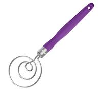 U-Taste Danish Dough Whisk: 18/8 Stainless Steel Hand Sourdough Mixer, Food Grade Bread Dutch Wisk with Non-Slip Silicone Handle for Mixing Stirring Kneading Butter Sauce Mashed Potato (Purple)