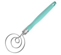 U-Taste Danish Dough Whisk: 18/8 Stainless Steel Hand Sourdough Mixer, Food Grade Bread Dutch Wisk with Non-Slip Silicone Handle for Mixing Stirring Kneading Butter Sauce Mashed Potato (Aqua Sky)