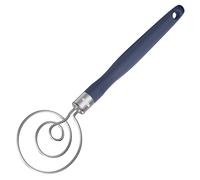 U-Taste Danish Dough Whisk: 18/8 Stainless Steel Hand Sourdough Mixer, Food Grade Bread Dutch Wisk with Non-Slip Silicone Handle for Mixing Stirring Kneading Butter Mashed Potato (Midnight Blue)