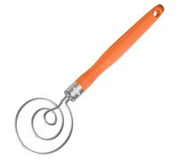 U-Taste Danish Dough Whisk: 18/8 Stainless Steel Hand Sourdough Mixer, Food Grade Bread Dutch Wisk with Non-Slip Silicone Handle for Mixing Stirring Kneading Butter Sauce Mashed Potato (Orange)