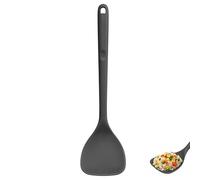 U-Taste Extra Long Silicone Wok Spatula: 315℃ Heat Resistant Non-Stick Cooking Turner with Wide Spoon Head and Curved Edges, Seamless Solid Kitchen Utensil for Stir-Fry Flipping Grilling (Black)