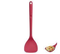 U-Taste Extra Long Silicone Wok Spatula: 315℃ Heat Resistant Non-Stick Cooking Turner with Wide Spoon Head and Curved Edges, Seamless Solid Kitchen Utensil for Stir-Fry Flipping Grilling (Red)