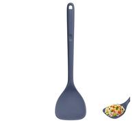U-Taste Extra Long Silicone Wok Spatula: 315℃ Heat Resistant Non-Stick Cooking Turner with Wide Spoon Head and Curved Edges, Seamless Solid Kitchen Utensil for Stir-Fry Flipping Grill (Midnight Blue)