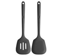 U-Taste Long Silicone Turners Set of 2, 315℃ Heat Resistant, Black