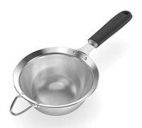 U-Taste Medium Fine Mesh Sieve: 18/8 Stainless Steel 12cm Kitchen Sieve and Strainer with Riveted Sturdy Silicone Handle, Great for Sifting Flour, Straining Tea, Rice, Quinoa (Black)