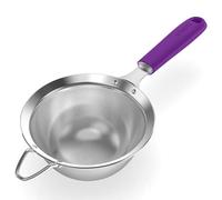 U-Taste Medium Fine Mesh Sieve: 18/8 Stainless Steel 12cm Kitchen Sieve and Strainer with Riveted Sturdy Silicone Handle, Great for Sifting Flour, Straining Tea, Rice, Quinoa (Purple)