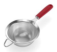 U-Taste Medium Fine Mesh Sieve, 18/8 Stainless Steel, 12cm, Red | Kitchen Strainer with Riveted Sturdy Silicone Handle, Great for Sifting Flour, Straining Tea, Rice, Quinoa, Baking, Cooking