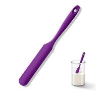 U-Taste Silicone Jar Spatula: 315℃ Heat Resistant Flexible Rubber Jar Scraper with Long and Slim Handle for Scraping Sauces Batters, Stirring Sourdough Starters, Fits for Small Containers (Purple)