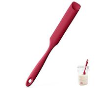 U-Taste Silicone Jar Spatula, Spoon Tip, 315℃ Heat Resistant, Red | Flexible Rubber Thin Sourdough Scraper with Long and Slim Handle for Scraping Sauces Batters, Stirring Starters, Containers