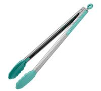 U-Taste Silicone Kitchen Tong, 315℃ Heat Resistant, 40cm, Aqua Sky | Non Stick Rubber Tipped, 18/8 Stainless Steel Handle, Smooth Locking, Heavy Duty for Cooking Serving Buffet Salad Barbecue