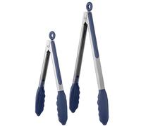 U-Taste Silicone Kitchen Tongs Set of 2, 315℃ Heat Resistant, Midnight Blue