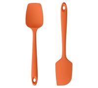 U-Taste Silicone Spatula Set of 2, 315℃ Heat Resistant, Orange | Flexible Seamless Rubber Spoon Scraper, Baking Cooking Kitchen Utensil, Spoonula with Nylon Core for Mixing Stirring Scraping