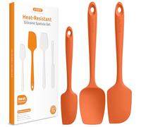 U-Taste Silicone Spatula Set of 3: 315 ℃ High Heat-Resistant Rubber Bowl Scraper, Seamless Food Grade Flexible Kitchen Utensils for Cooking Baking Mixing & for Nonstick Cookware (Orange)