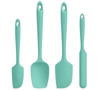 U-Taste Silicone Spatula Set of 4: 250 ℃ Heat-Resistant Flexible Food Grade Bowl Scraper, Seamless Rubber Kitchen Cooking Mixing Baking Scraping for Nonstick Cookware(Aqua Sky)