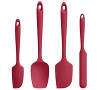 U-Taste Silicone Spatula Set of 4: 250 ℃ Heat-Resistant Flexible Food Grade Bowl Scraper, Seamless Rubber Kitchen Cooking Mixing Baking Scraping for Nonstick Cookware(Red)