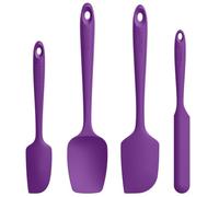 U-Taste Silicone Spatula Set of 4: 250 ℃ Heat-Resistant Flexible Food Grade Bowl Scraper, Seamless Rubber Kitchen Cooking Mixing Baking Scraping for Nonstick Cookware(Purple)