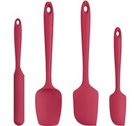 U-Taste Silicone Spatula Set of 4: 315 ℃ Heat-Resistant Flexible Food Grade Bowl Scraper, Seamless Rubber Kitchen Cooking Mixing Baking Scraping for Nonstick Cookware(Red)