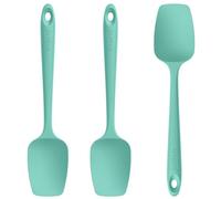 U-Taste Silicone Spoon Spatula Set of 3, 250℃ Heat Resistant, Aqua Sky | Food Grade Flexible Rubber Scrambled Egg Spoonula, Cooking Baking Scraping Mixing Kitchen Utensils for Non Stick Pan Wok