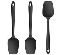 U-Taste Silicone Spoon Spatula Set of 3, 250℃ Heat Resistant, Black