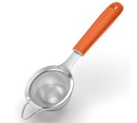 U-Taste Small Fine Mesh Sieve: 18/8 Stainless Steel 8.5cm Kitchen Sieve and Strainer with Riveted Sturdy Silicone Handle, Great for Sifting Flour, Straining Tea, Rice, Quinoa (Orange)
