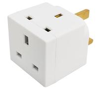 U-Trade 2 Way Plug-In Block Adaptor - Dual Socket Mains Power Extension - Multi Plug Wall Adaptor for Home, Office, Travel - White