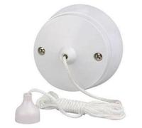 U-Trade Standard Round Ceiling Pull Cord Light Switch 2 Way 6 Amp - Ideal for Bathrooms and Utility Rooms -1.5M Adjustable Cord - White.
