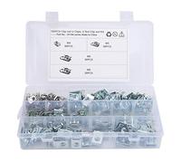 U-Type Clip Nuts, 160Pcs U-Clips Chimney Nut, 304 Stainless Steel Fastener Manganese Steel U-Clips Nuts with Self Tapping Trim Fixed Retainer Screws M4 M5 M6 M8 for Motorcycle Car