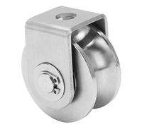 U Type Groove Wheel Track Pulley, Stainless Steel Roller for Sliding Gate, 48mm Diameter U Groove Pulley with Double Bearings, Detachable Design for Industrial Cart and Assembly Ji