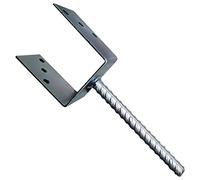 U Type Post Fence Foot Shaped Galvanised 4mm Thick Support Concrete in U Heavy Duty Anchor Riffler Tool Steel 4mm Thick 90 x 100 x 60mm - 3.54 Inch x 4 Inch x 2.36 Inch