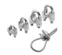 U Type Steel Wire Rope Clamp Fixing Clip M2/3/4/5/6/8/10/12/14mm Cable Sleeve Clip 304 Stainless Steel Hardware Accessories(9 inches)