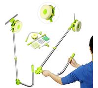 U-Type Telescopic High Rise Window Cleaner, 2 in 1 Extendable Window Cleaning Tool, Adjustable Sponge Head and Squeegees Kits for Bathroom, Cars and Office
