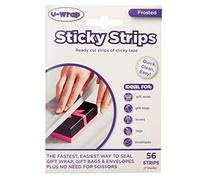 U-Wrap 2 x Sticky Strips Frosted Single Sided Adhesive Tape PK56 20x56mm 202179