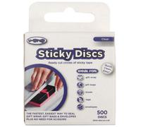 U-Wrap Sticky Discs Ready Cut Circles Of Single Single Sided Adhesive Tape 25mm Dia Pack Of 500 (2 Packs)