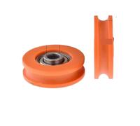 [U0627+ZJ]1pcs 6X27X8 with Triangular Bracket/L Bracket, U-grooved Wheel, Bearing Wire Rope Pulley/Crane/Guide Wheel, with Base(U 8x45x11.5)